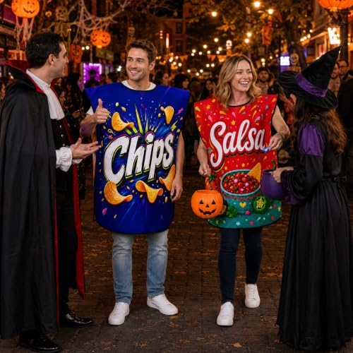 2 Pcs Chips and Salsa Costumes, Funny Halloween Couple Outfits for Adult