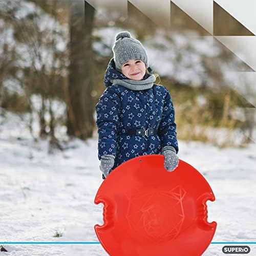 Superio Round Saucer Snow Sleds for Kids and Adult, Spiral Toddler Sled 26" Avalanche Circle Jet Sled for Toddlers Age Plastic Sledding Disc, Winter Snow Toys Fun for Kids and Adults, 2-Pack