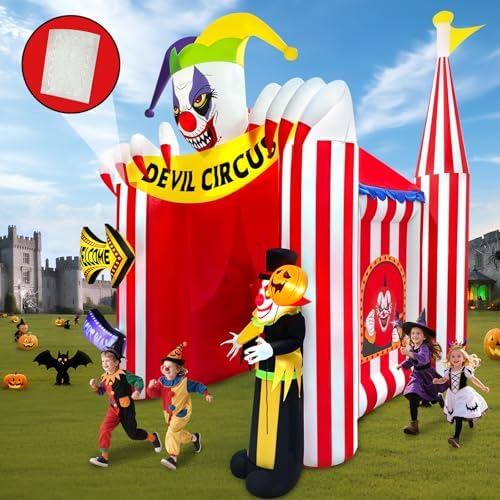 Kalolary 12FT Tall Halloween Inflatables Arch Clown Circus Haunted House
