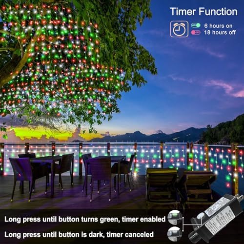 33ft Red White and Green Christmas Lights, 400 LED Icicle Lights for Outside, Clear Wire Connectable Twinkle Light with 8 Modes Timer Waterproof for House Window Party Tree Holiday Patio Yard Home