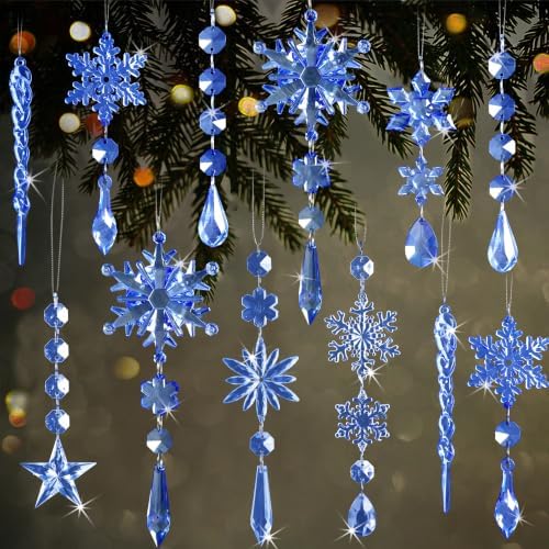 Crystal Ornaments for Christmas Tree Winter Wonderland Decorations