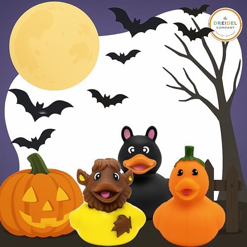 The Dreidel Company 12- Pack Halloween Rubber Dock-Duckies for Jeep Ducking Toy for Kids, Fun Bath Birthday Gifts Baby Showers Summer Beach and Pool Activity, 2 Inches