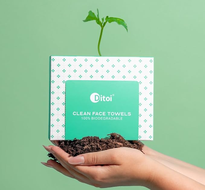 Ditoi Face Towels XXL,Soft Disposable Facial Towels-Travel Essentials | 10"×12" Thick Face Cloths for All Skin Types, Dry Wipes for Skincare, Makeup Removal and Cleansing, 45 Count,Travel Pack