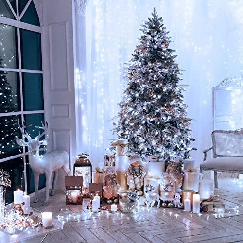 JMEXSUSS 800 LED White Christmas String Outdoor Lights Plug in