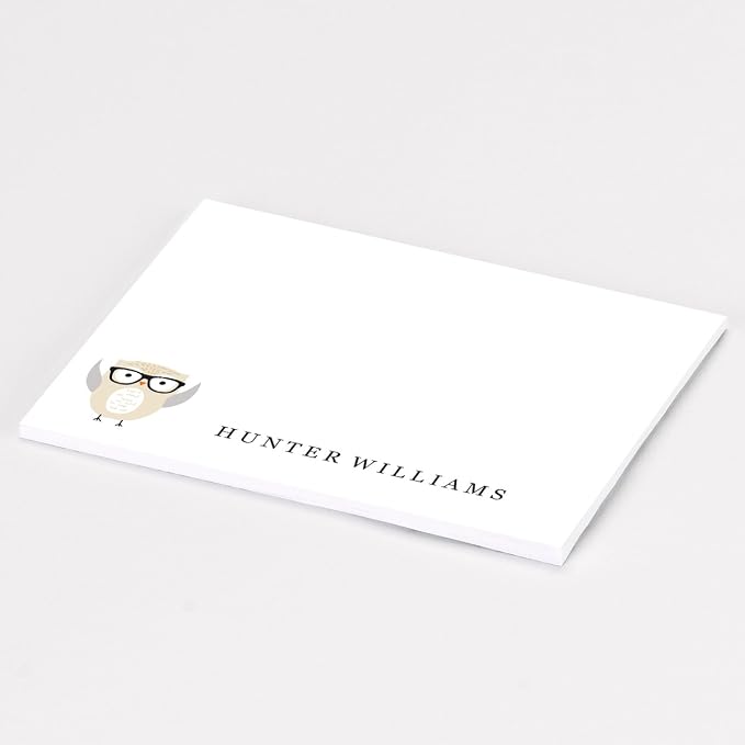 Custom Woodland Creature Owl Design Post It Notes - Set of 6-50 Sheets per Post It Note. Size of Each: 3 in x 4in. Made in The USA