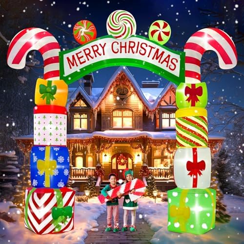 Kalolary 10FT Christmas Inflatable Archway Gift Boxes, Xmas Arch Inflatable