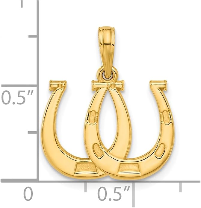 14k Polished Double Horseshoe Pendant
