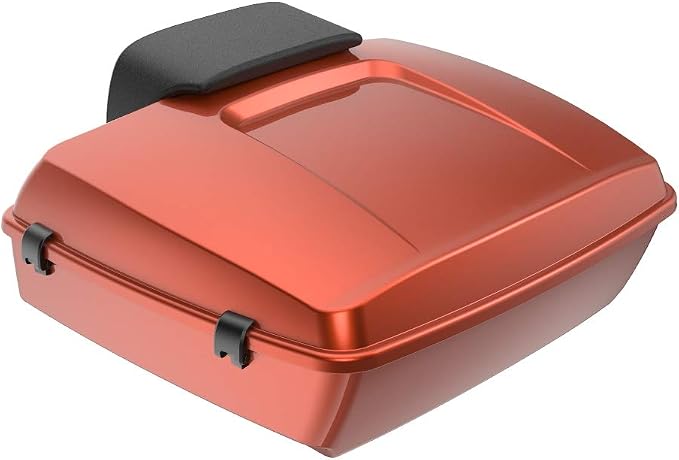 Advanblack Road Glide Tour Trunk Pack Orange Lava Chopped Tour Trunk Pack Backrest Pad for '97-'25 Harley Touring Road King Street Glide Electra Glide CVO models
