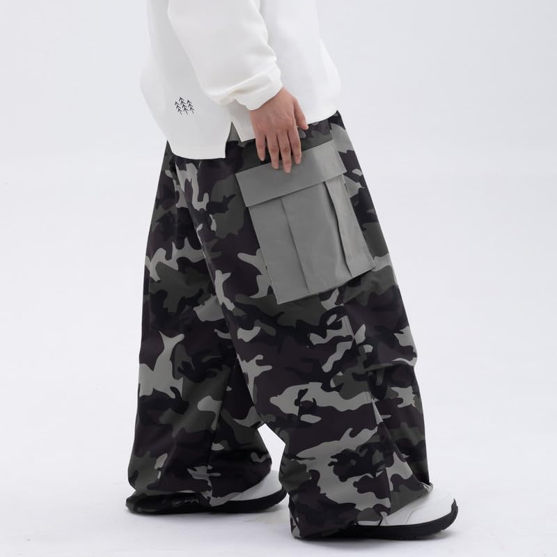 SNOWVERB Loose Fit Snowboard Leopard Ski Snow Baggy Pants for Men and Women