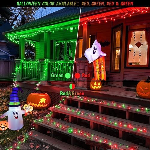 JMEXSUSS 168ft 600 LED Red to Green Halloween Lights Outdoor Indoor