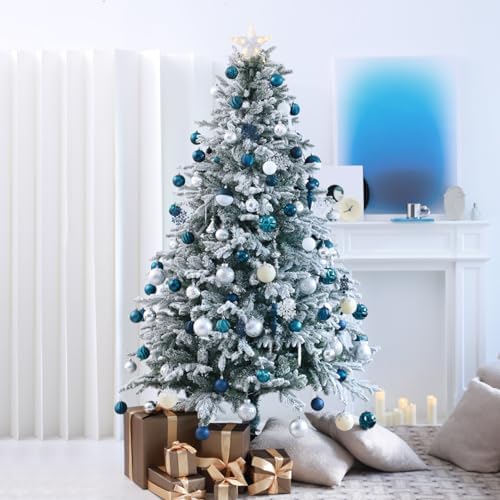HipTree 116ct 1.18-6.5"Silver Blue Christmas Tree Ornaments Decorations Set