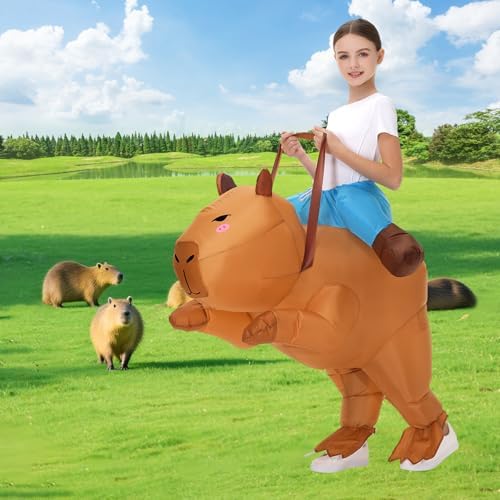 XYJKIDSES Inflatable Capybara Costume Kids,Kids Blow Up Costumes Halloween Costumes Boys Girls Funny Ride on Animal Costume for Cosplay Party