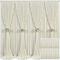 8 Panels Beige Backdrop Curtain for Wedding Parties Wrinkle Free Beige Photo Curtains Backdrop Drapes Fabric Decoration for Baby Shower Photography 40ft(W) x 10ft(H)