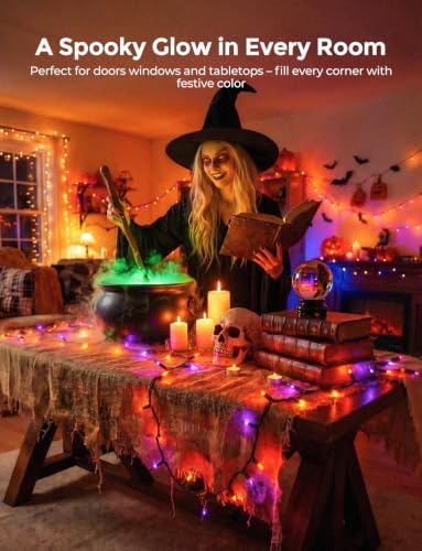 40FT Purple Orange Mini String Lights Halloween Decor for Party Decorations