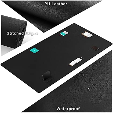 CENNBIE 78.7" x 39.4" Leather Desk Mat, Extra Large Desk Pad for Full Desk