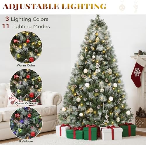 YITAHOME 7.5FT Prelit Pre-Decorated Scotch Pine Christmas Tree with Remote