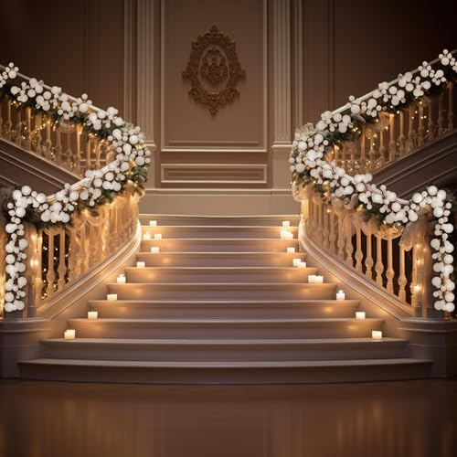 2 Pcs 6 ft Christmas Ball Ornament Garland, White