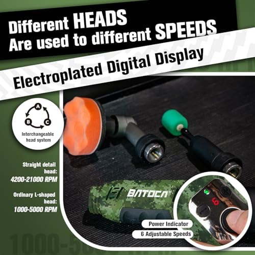 BATOCA 2026 S6 Mini Cordless Polisher 2 Heads for Motorcycles Detailing Kit