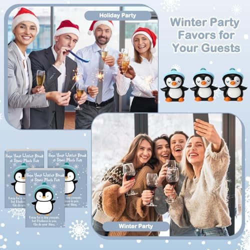 36 Sets Winter Break Gifts Penguin Holiday Party Favors with Boxes