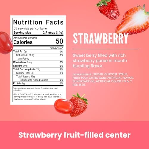 Strawberry Hard Candy Individually Wrapped by Cambie - 4 lbs of Hard Candy