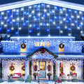 33ft Blue and White Christmas Lights Outdoor Icicle Lights for Outside 400L
