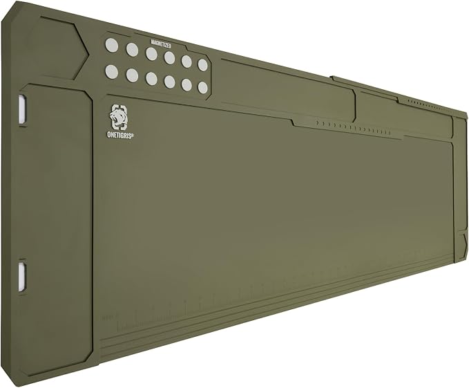 OneTigris Gun Clean Mat Magnectic for Table, Extra Large 48"x16" Anti-Slip Rubberized Repair Mat for Gun Parts, Protects Work Surface from Solvents and Oils