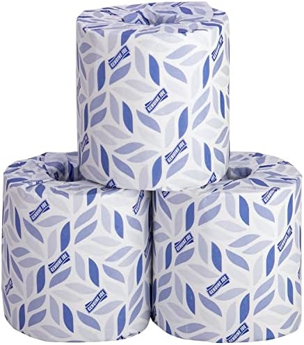Genuine Joe Embossed Bath Tissue, 2-Ply, Septic Safe, Individually Wrapped, 4" x 3.75", 400 Sheets/Roll, 24 Count
