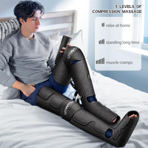 UMARMUNG Air Compression Leg Massager with Heat, Gifts for Men, Dad, Husband, Women, Mom, Wife, Her, Presents for Christmas, Mothers Day, Birthday, Valentine's Day, Works for Foot, Calf, Knee, Thighs