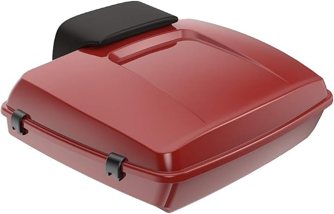 Advanblack Road Glide Tour Trunk Pack Red Hot Sunglo Razor Tour Trunk Pack Backrest Pad for '97-'25 Harley Touring Road King Street Glide Electra Glide CVO models