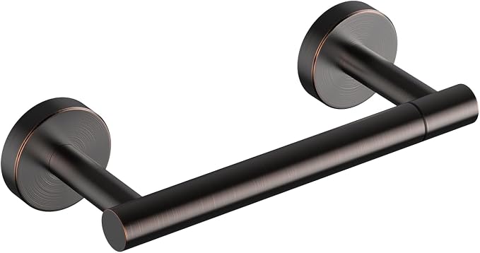 FORIOUS Toilet Paper Holder Wall Mount, Stainless Steel Rustproof Double Post Pivoting Tissue Roll Holder for Bathroom, Commercial Toilet Paper Dispenser, Oil Rubbed Bronze