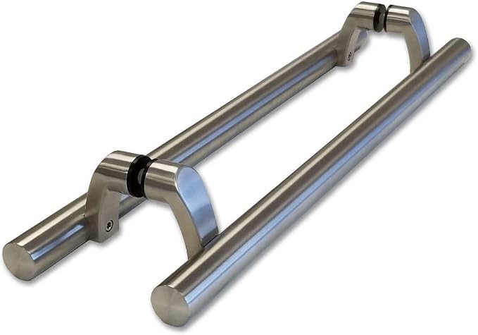 PostMount Offset Ladder Style/H-Shape/ 1067mm/42 inches Push-Pull Stainless-Steel Door Handle - Brushed Satin Finish