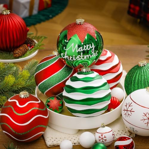 SHareconn 6 Inch/150mm Large Christmas Ball Ornaments for Xmas Tree, 8Pcs
