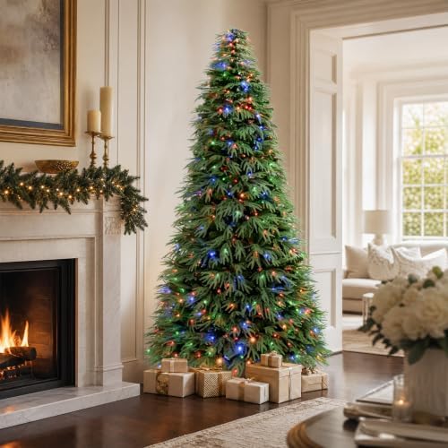 Hykolity 7.5 ft Prelit Premium Christmas Tree with 550 Multicolor LEDs