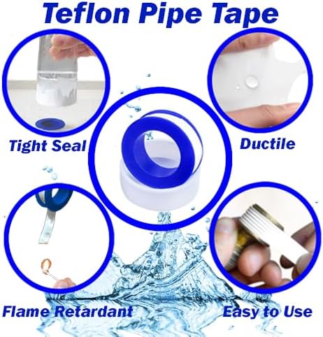 Teflon Professional Grade Pipe Tape, 100 Rolls PTFE Plumbers Thread Flex Seal Tape for Waterproof Sealing Plumbing, Air and Hydraulic Systems, 1/2 X 394 Inches
