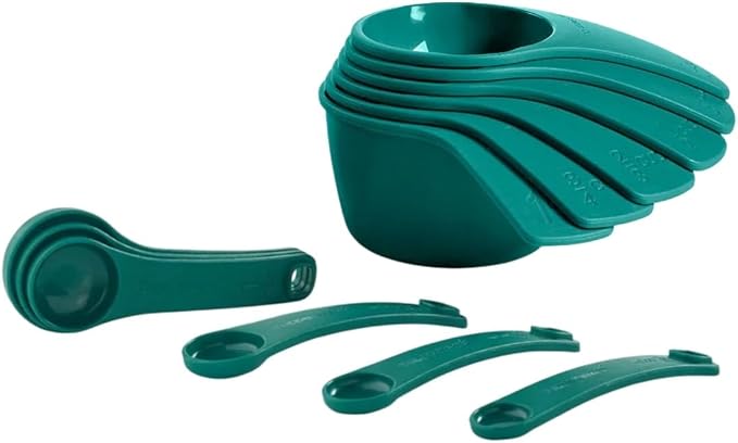 NewTupperware Measuring Mates Set - 6 Measuring Cups + 6 Spoons in Mysterious Green