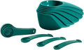 NewTupperware Measuring Mates Set - 6 Measuring Cups + 6 Spoons in Mysterious Green