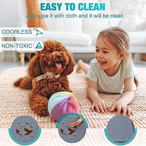Office Chair Mat for Carpets, 48"x 60" Heavy Duty Clear Plastic Floor Protector, Non-Slip Computer Desk Chair Mat for Low Pile Carpeted Floors, Smooth Rolling Carpet Chair Mat for Home Office