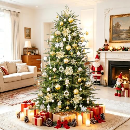 SHareconn 135Pcs Christmas Tree Ornaments Set, Christmas Tree Decorations