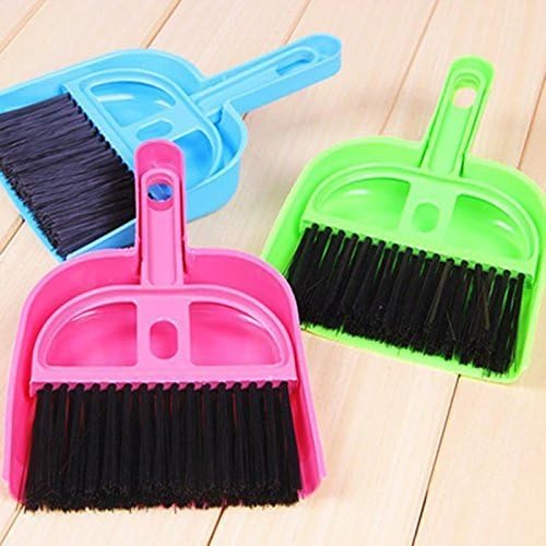 CHIRON Mini Dustpan Supdi with Brush Broom Set for Multipurpose Cleaning Laptops, Keyboards, Dining Table, Car Seats, Carpets (Multicolor, Small) -Pack of 2