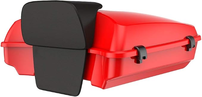 Advanblack Road Glide Tour Trunk Pack Scarlet Red Razor Tour Trunk Pack Backrest Pad for '97-'25 Harley Touring Road King Street Glide Electra Glide CVO models