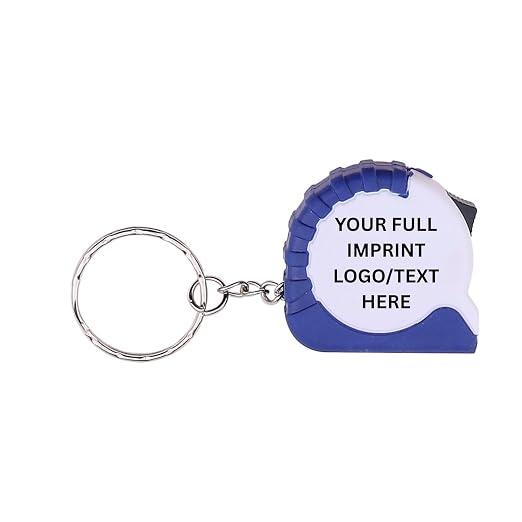 Custom Mini Tape Measure Keychain, Bulk Set of 200 with Full Imprint Personalized with Your Logo/Text/Pic Perfect for Promotional Item, Gift and for Party