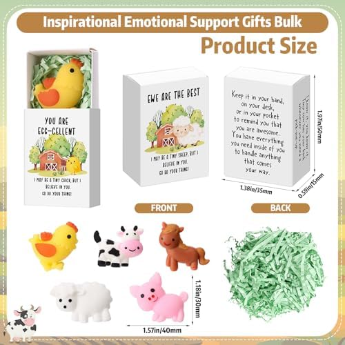50 Sets Positive Gifts Farm Animal Birthday Party Favors with Support Boxes