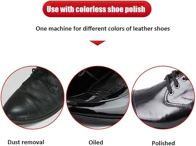 Automatic Shoe Polisher Machine, Electric Shoe Cleaner with Double Combination Brush, Portable Dust Removal Polishing Kit for Leather Shoes, Hotel Commercial Use