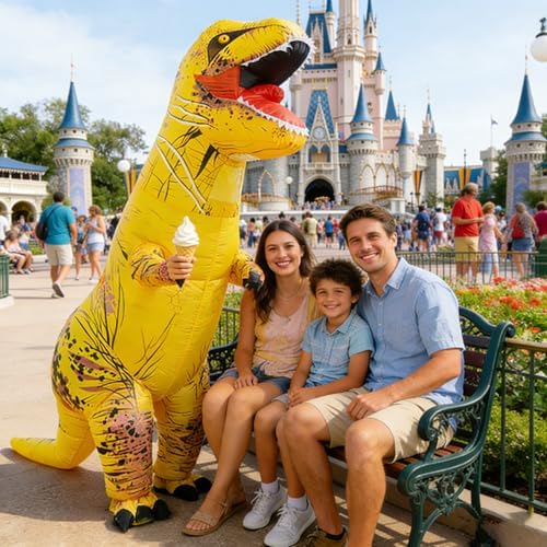 Funny Inflatable Dinosaur Costume for Adult and Kids,Blow Up Dinosaur Costume for Halloween Cosplay Party