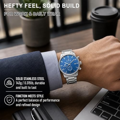 Stylish Stainless Steel Men's Watches with Functional Chronograph Subdials