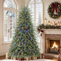 SHareconn 7ft Prelit Artificial Norfolk Pine Christmas Tree Color Lights