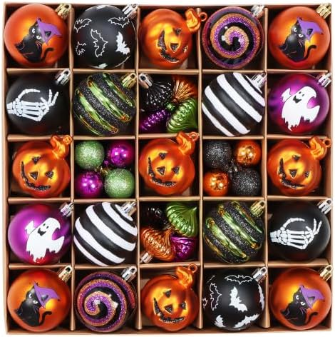 45ct Halloween Ornaments Tree Decorations 2.36" Shatterproof Set