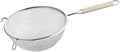 Soro Essentials- 8" Double Tinned Coarse Mesh Strainer with Pan Hooks Wooden Handle- Food Sieve Strainer Kitchen Mesh Strainer Utensil for Cooking Rice Quinoa Pasta Fruits Vegetable Home Kitchen
