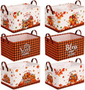 CHENGU 6 Pack Fall Storage Bins Thanksgiving Turkey Pumpkin Baskets Gift