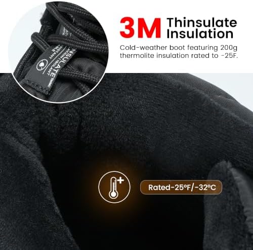 EQW Men's Waterproof Snow Boots Insulation Lightweight Non-Slip